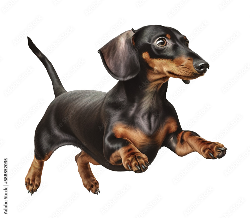illustration of a dachshund on transparent background