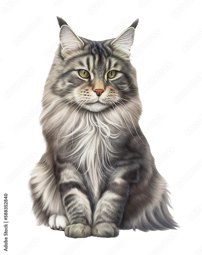illustration of a exotic cat on transparent background