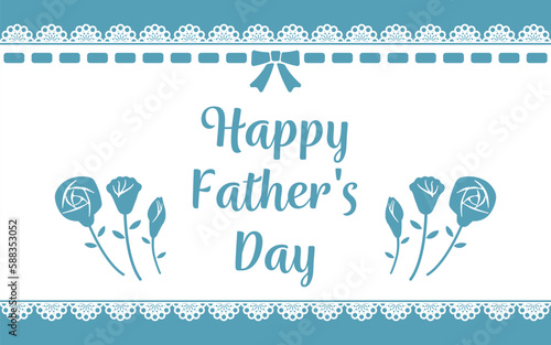 父の日　バラとレースとリボンで飾った父の日のバナー