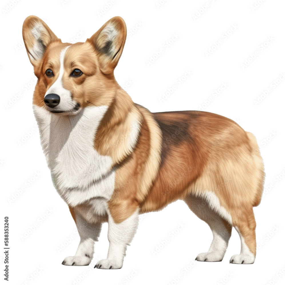 illustration of a Corgi dog on transparent background