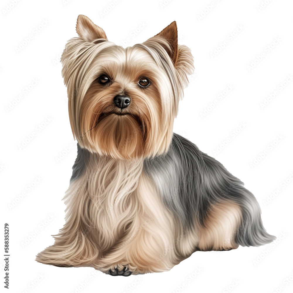 illustration of a Yorkshire Terrier on transparent background