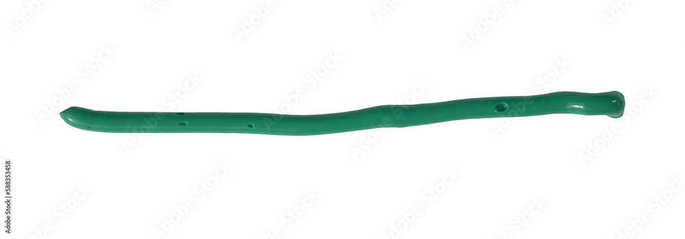 Green horizontal line made of squeezed paint from a tube. Transparent background. Green horizontal line made of squeezed paint from a tube. Transparent background.