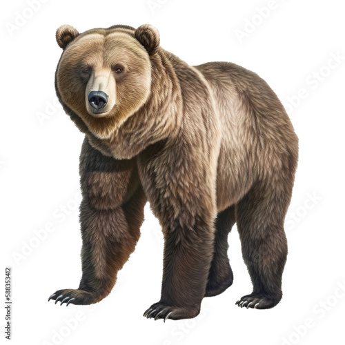 illustration of a grizzly bear on transparent background © EOL STUDIOS
