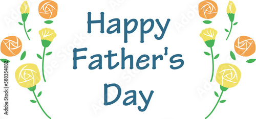 黄色いバラの花束で飾った父の日のイラスト