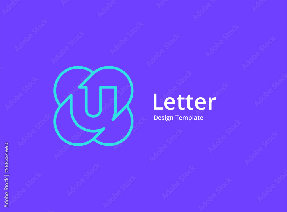 Letter U logo icon design template elements