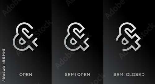 Set f symbol & and ampersand logo icon design template elements