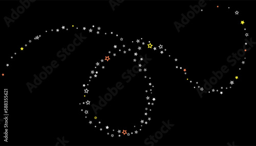 Stars scattered on a black background. Festive background. Design element. Vector illustration, EPS