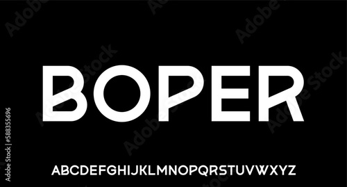 boper, futuristic modern geometric font	
