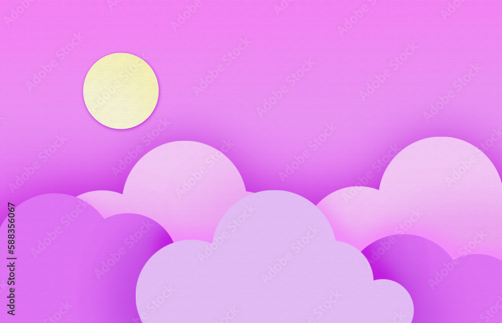 pink purple background with the Moon and clouds. pink purple background with the Moon and clouds.