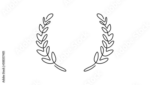 Laurel wreath one line drawing