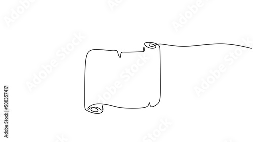 Papyrus Old paper, one line drawing continuous hand drawn. Vector illustration empty blank paper.