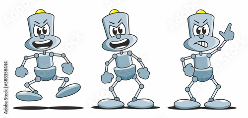 Cartoon niedlicher Roboter, ist wütend und verärgert