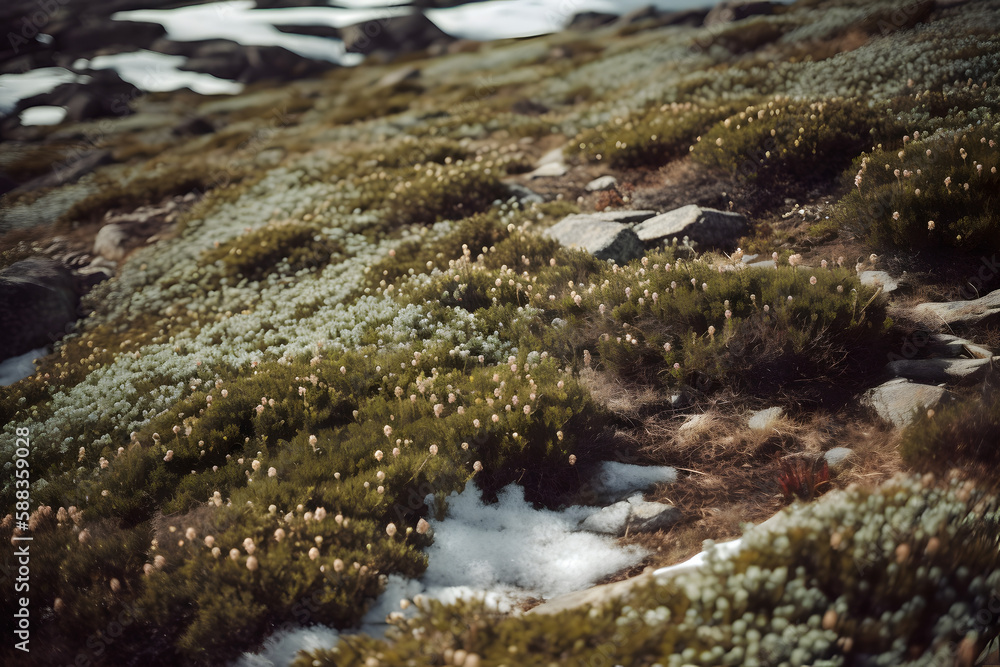 A Stunning Alpine Tundra Landscape. Generative AI