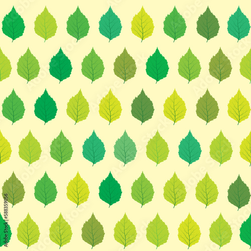 Green leaves seamless pattern