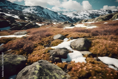 A Stunning Alpine Tundra Landscape. Generative AI