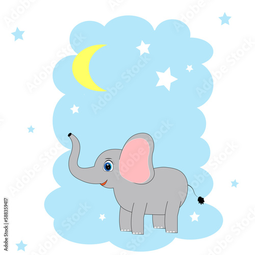 cute baby elephant vector illustration
