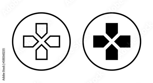 Gamepad direction button icon vector in flat style