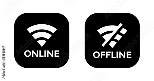 Online offline wifi icon vector. Connect and disconnect network concept