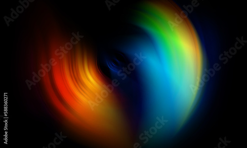 Abstract color swirl background with blurry abstract style isolated on black