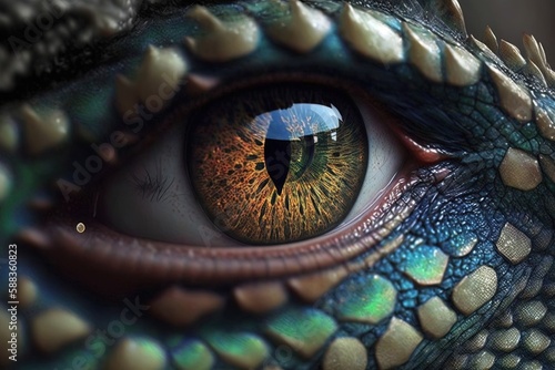 Infinitude in Each Glimpse-A Tremendous Power Lurking in the Eye of a Dragon Generative AI © pngking
