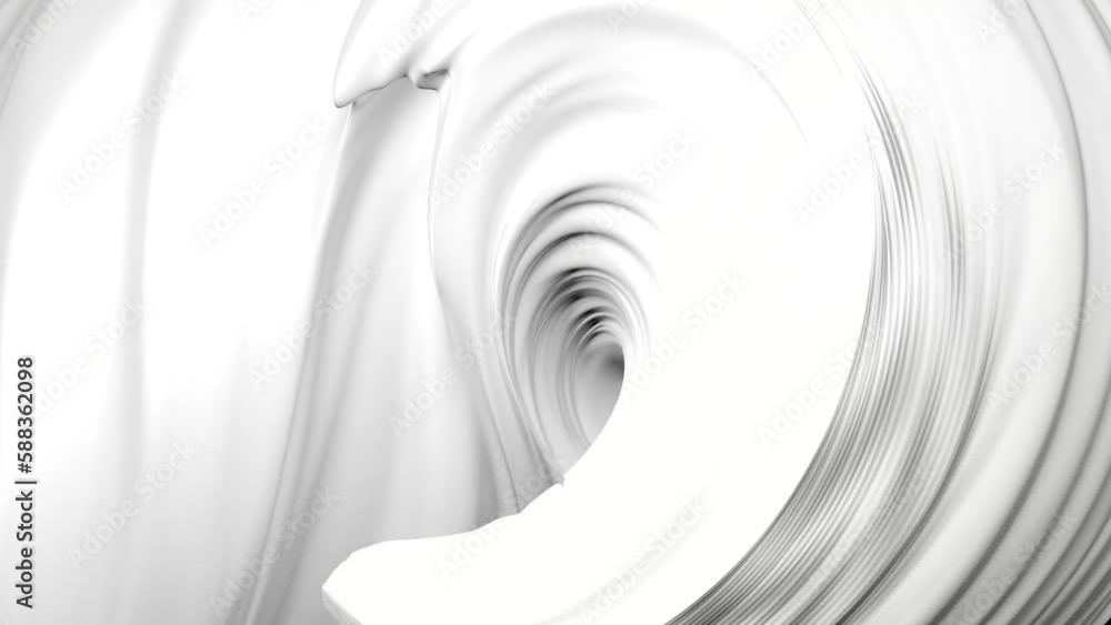 Abstract whimsical infinity animation. Animation with white oil paints. 3D loop animation. Abstract whimsical infinity animation. Animation with white oil paints. 3D loop animation.
