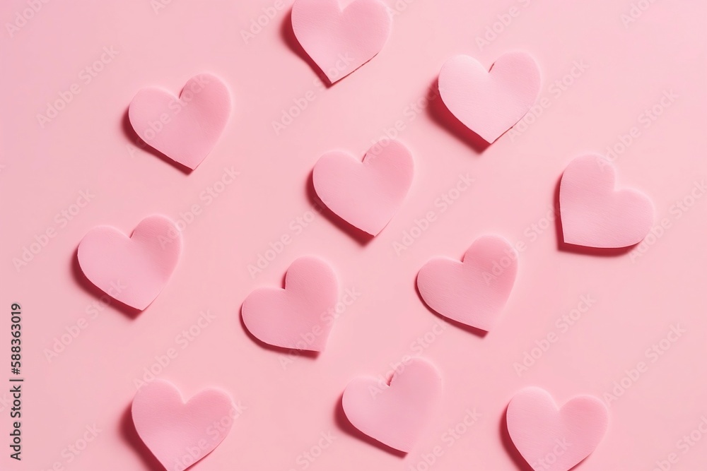 Heart-Shaped Cutouts on Pink