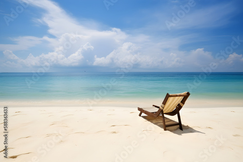 beach chair on the beach ai generative
