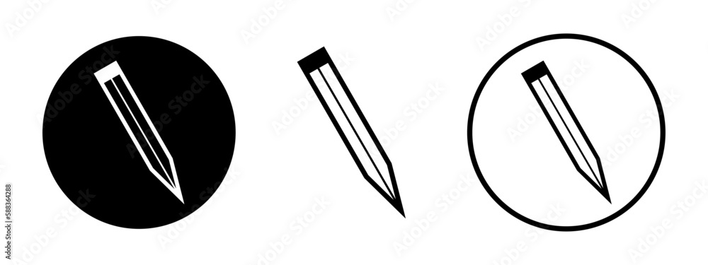 Pen and pencil icon set in line stile. Outline vector illustration. Pen and pencil icon set in line stile. Outline vector illustration.