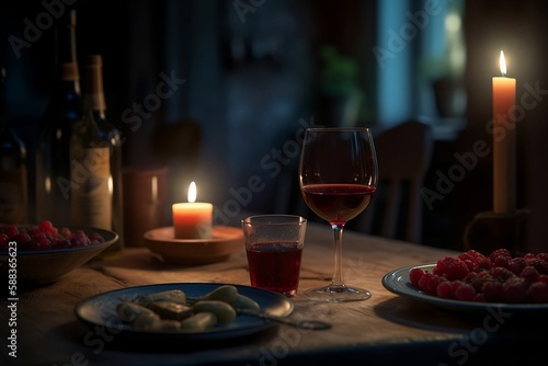 wine and candles
