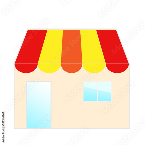 店舗。シンプルなお店のアイコン。
