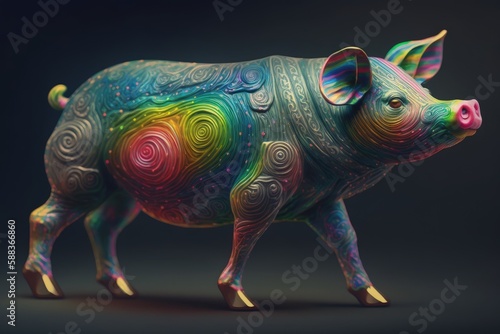 Cosmic pig creature created with Generative AI  © Soulmate