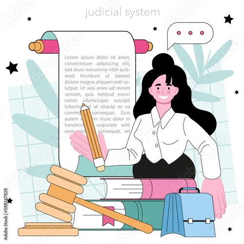 Law class concept. State judicial system studying. Jurisprudence
