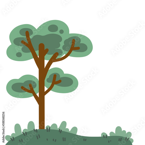 cute tree cartoon illustration