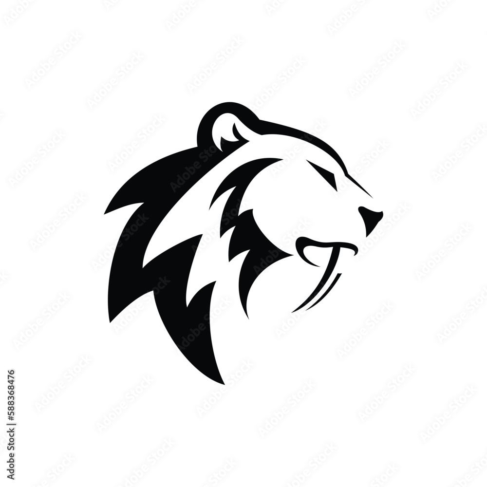 tiger head silhouette icon logo tiger head silhouette icon logo
