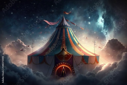 Fantasy circus in the sky created with Generative AI 