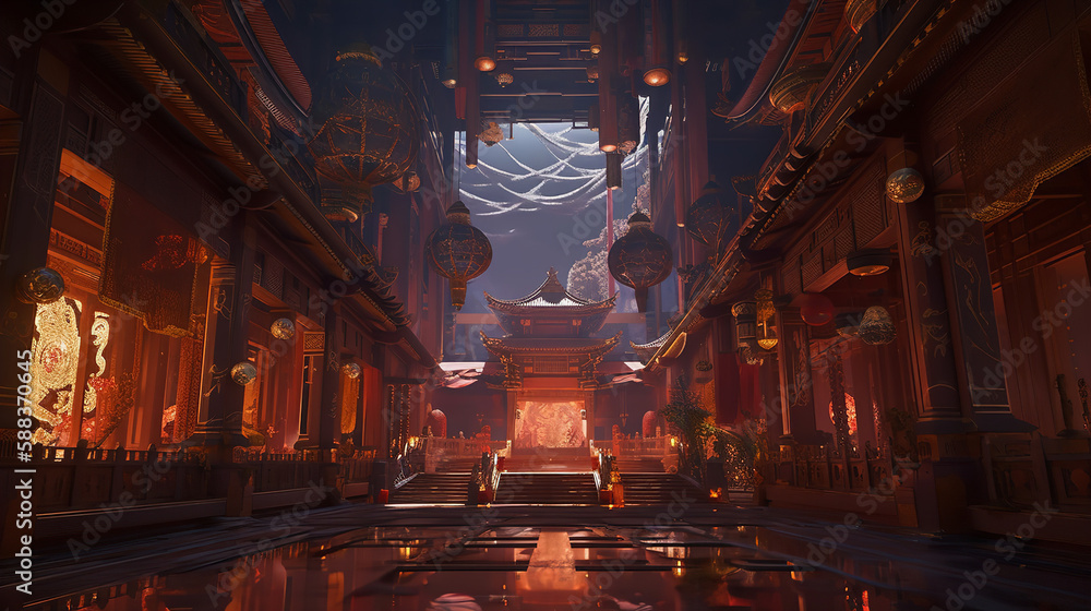 Obraz premium chinese temple Generative AI