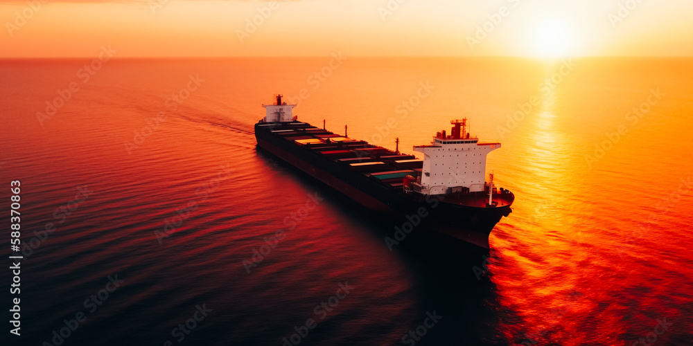 A cargo ship transporting yachts at sea