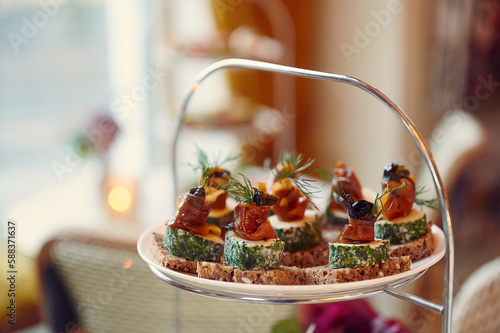 Canvas Print a tray that has some food on it
