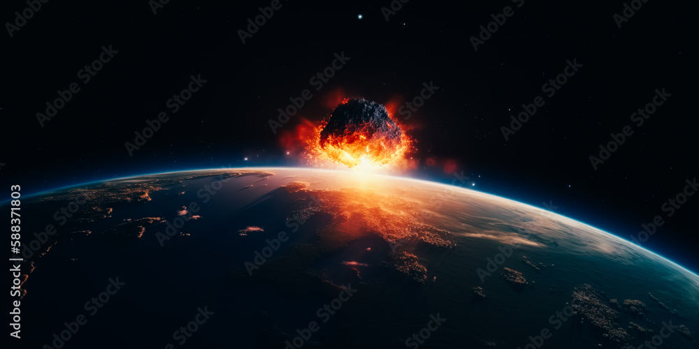 Meteorites with a trail of fire approach the Earth