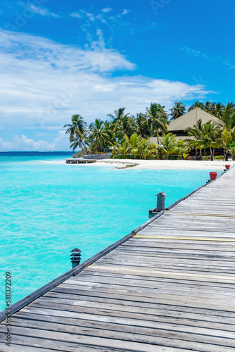 Exotic paradise Maldive resort lagoon bay view © Kisika