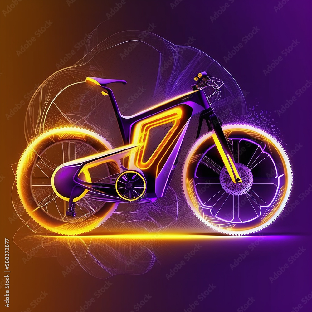 Fototapeta premium bicycle on pink background