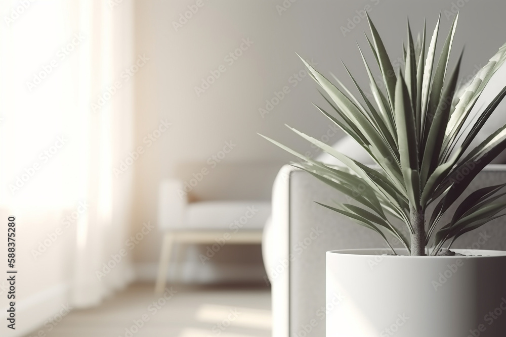 Modern living room. Clean high key interior design concept. Illustration. Generative AI Modern living room. Clean high key interior design concept. Illustration. Generative AI