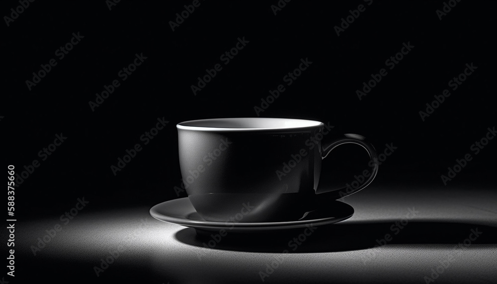 Hot black coffee in elegant ceramic mug generated by AI Hot black coffee in elegant ceramic mug generated by AI