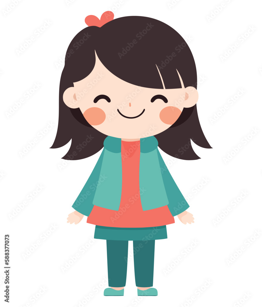 Cute girl in dress smiling surrounded by love Cute girl in dress smiling surrounded by love