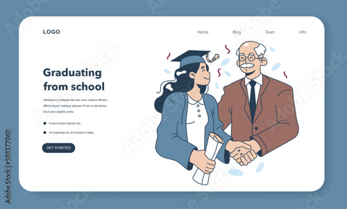 High school or college graduation web banner or landing page.
