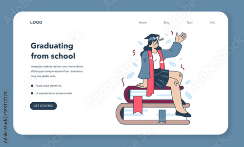 High school or college graduation web banner or landing page.