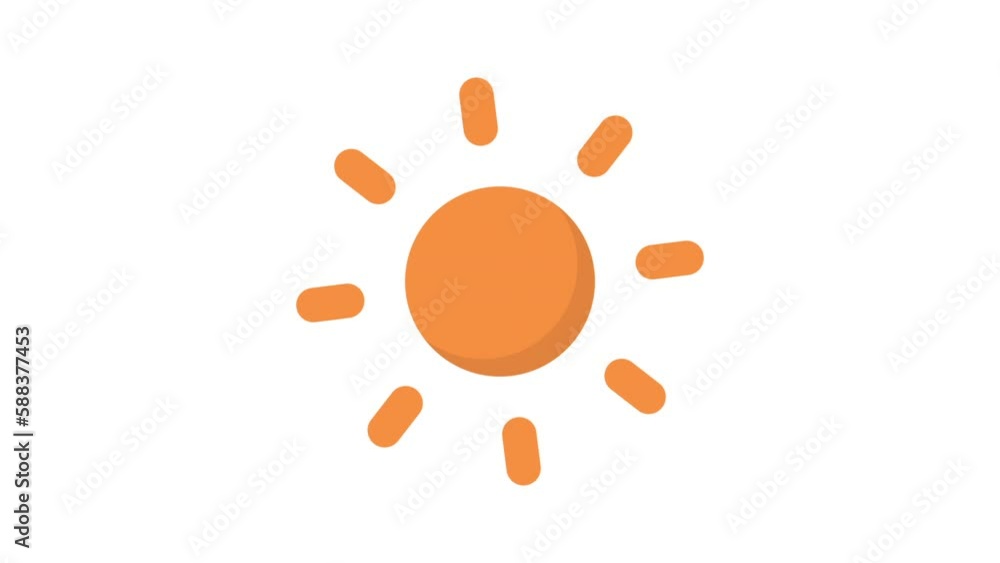Sunny on white background, Weather animated icon
Sunny on white background, Weather animated icon