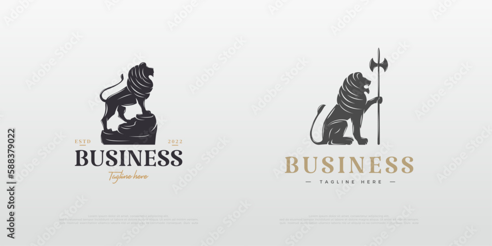 Modern Lion Logo Design with Bold and Clean Concept. Premium design with luxury and elegant concepts.