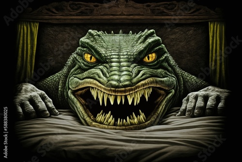 Fantasy crocodile monster created with Generative AI  © Soulmate