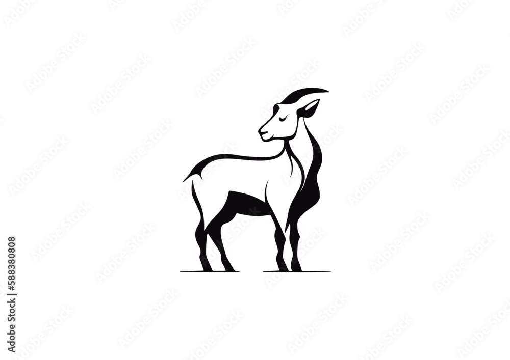 Simple one color GOAT on white background Simple one color GOAT on white background
